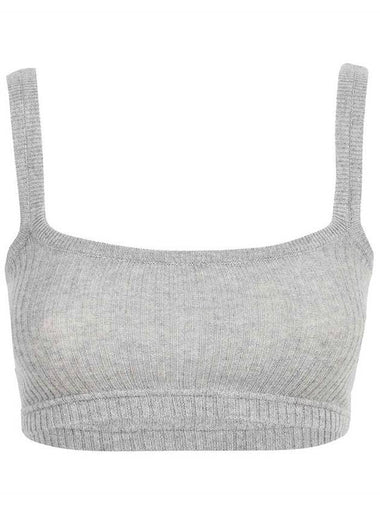 Cashmere Rip Training Bra Top Light Grey - THOM BROWNE - BALAAN 1