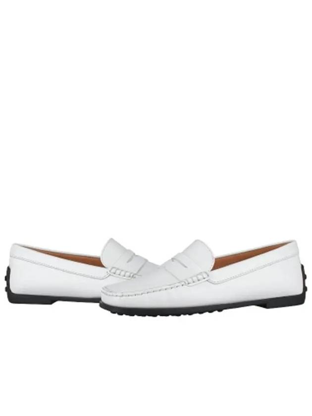 Women's City Gommino Leather Driving Shoes White - TOD'S - BALAAN 4