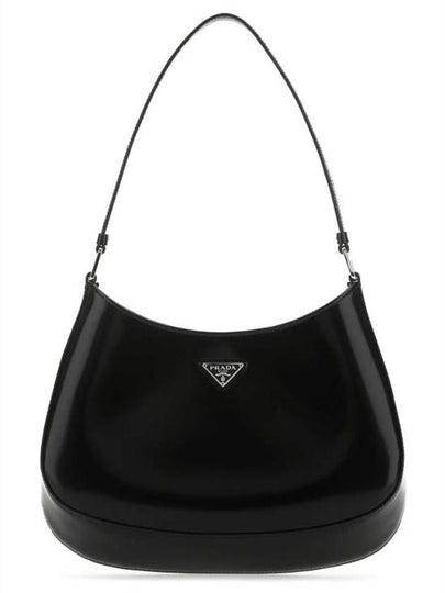 Triangular Logo Cleo Brushed Leather Shoulder Bag Black - PRADA - BALAAN 2