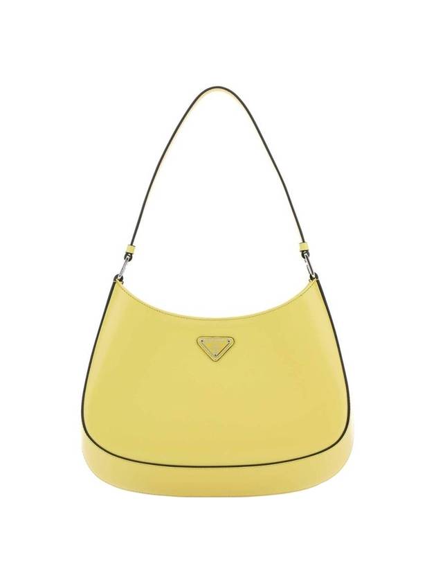 Triangular Logo Cleo Brushed Leather Shoulder Bag Yellow - PRADA - BALAAN 1