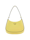 Triangular Logo Cleo Brushed Leather Shoulder Bag Yellow - PRADA - BALAAN 1