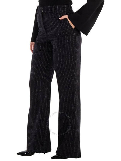 Balmain Ladies Noir / Or Striped Wool-Blend Flared Trousers, Brand Size 40 (US Size 8) - BALMAIN - BALAAN 2