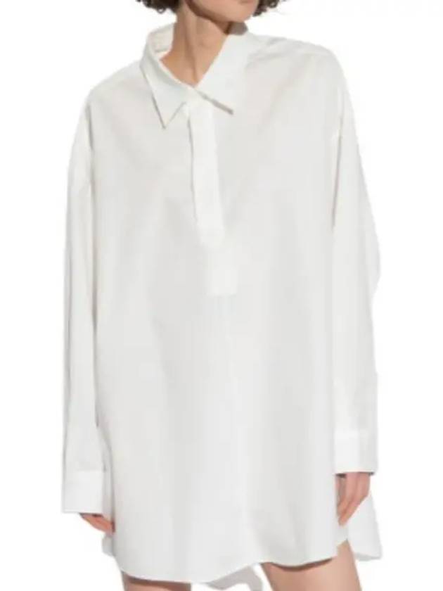 Long Sleeve Shirt Short Dress White - AMI - BALAAN 2