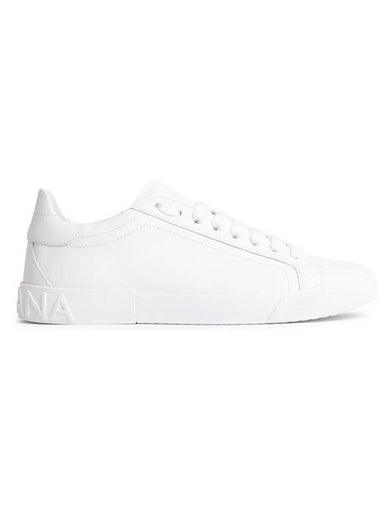 Dolce & Gabbana 'Portofino' White Leather Sneakers - DOLCE&GABBANA - BALAAN 1