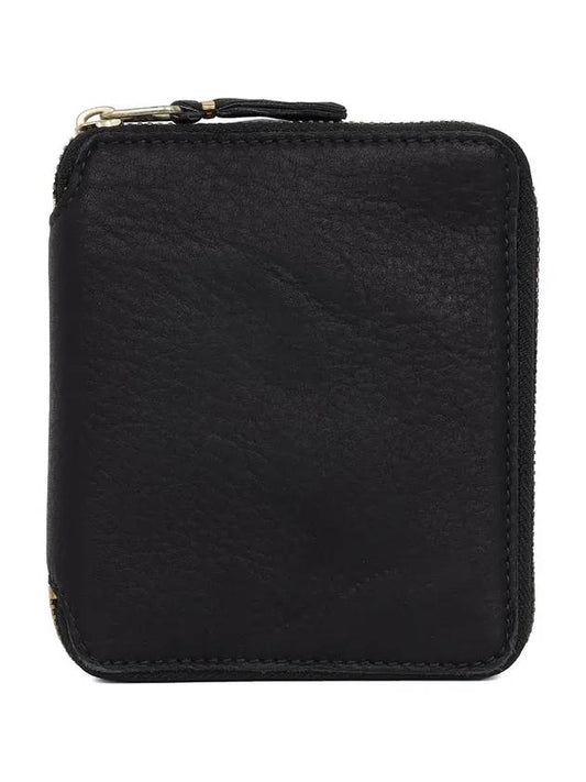 Black washed zipper half wallet SA2100WW 1 - COMME DES GARCONS - BALAAN 1