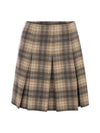 Check Patterned Pleat Skirt Brown - FABIANA FILIPPI - BALAAN 1