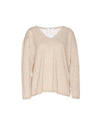 Freccia V-neck Cashmere Knit Top Beige - MAX MARA - BALAAN 1