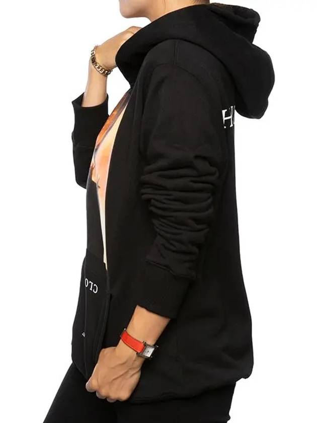 Women's Close Print Hooded Black NOM18298 - IH NOM UH NIT - BALAAN 4