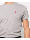 Small Heart Logo Short Sleeve T-Shirt Grey - AMI - BALAAN 9