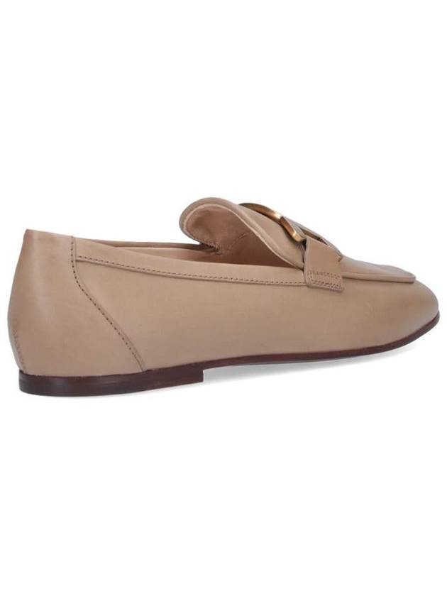 Kate Metal Logo Leather Loafers Beige - TOD'S - BALAAN 5