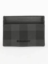 Check Leather Card Case Charcoal - BURBERRY - BALAAN 4