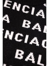 Intarsia All-Over Logo Crew Neck Knit Top Black - BALENCIAGA - BALAAN 4