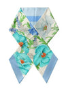 Poppies Print Silk Scarf Blue - SALVATORE FERRAGAMO - BALAAN 3