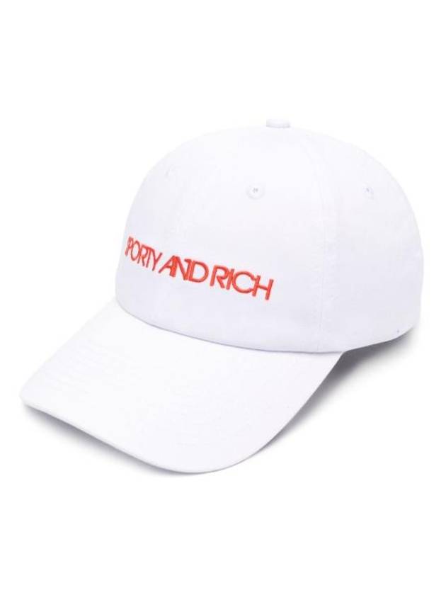 Embroidered Logo Cotton Ball Cap White - SPORTY & RICH - BALAAN 2