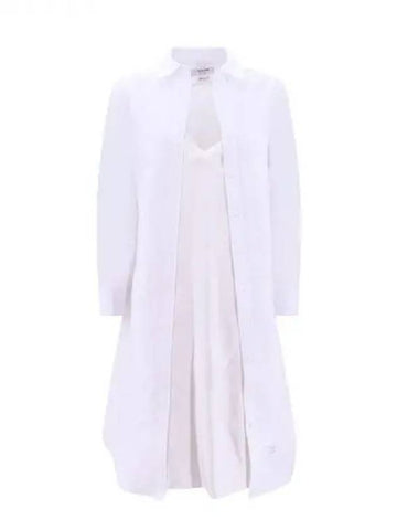 Logo tab decorated shirt dress - THOM BROWNE - BALAAN 1