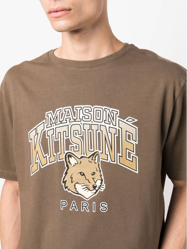 Campus Fox Relaxed Short Sleeve T-Shirt Khaki - MAISON KITSUNE - BALAAN 5