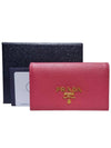 Women s 1MC122 Gold Saffiano Pink Card Case Wallet - PRADA - BALAAN 10