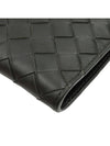 Black Intrecciato Half Zipper Document Pouch Clutch 607479 - BOTTEGA VENETA - BALAAN 5