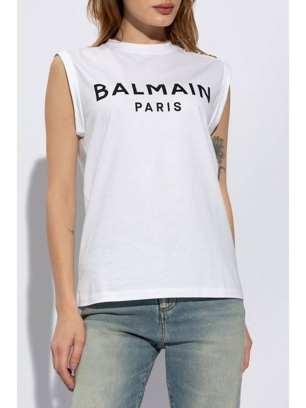 Balmain Sleeveless T-shirt With Logo, Women's, White - BALMAIN - BALAAN 3