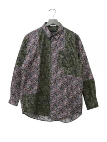 Combo Short Collar Shirt OliveBlack Cotton Paisley Print 24F1A017 PS033 ZT197 - ENGINEERED GARMENTS - BALAAN 1