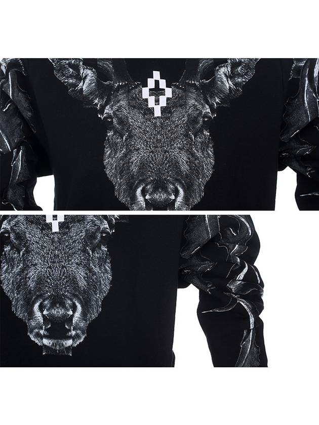 Crew Neck Cotton Sweatshirt Black - MARCELO BURLON - BALAAN 7