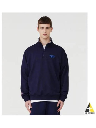 Primary logo half zip up sweatshirt navy - REEBOK - BALAAN 1