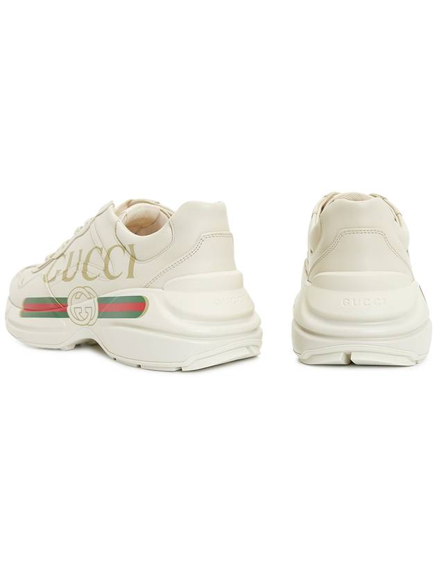 Rhyton Leather Sneakers Logo Ivory - GUCCI - BALAAN 7