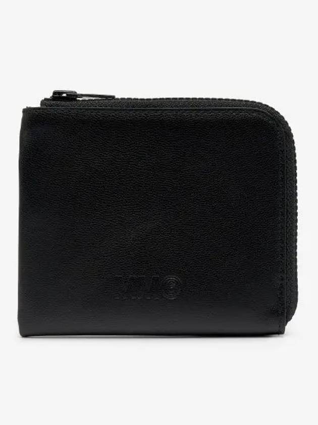 Stitch Leather Zipper Card Wallet Black - MAISON MARGIELA - BALAAN 2