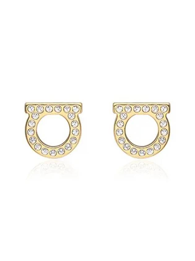 Gancini Crystal Small Earrings Gold - SALVATORE FERRAGAMO - BALAAN 5