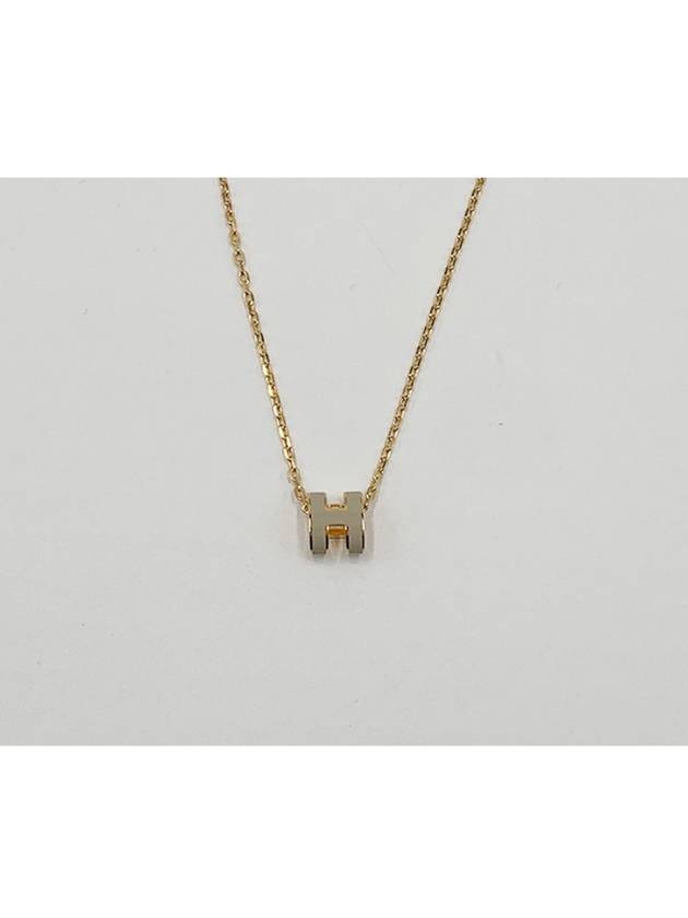 Mini Pop H Pendant Necklace Gold Marron Glace - HERMES - BALAAN 2