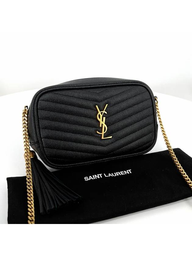 Lou Matelasse chain camera bag cross black 618057 - SAINT LAURENT - BALAAN 1