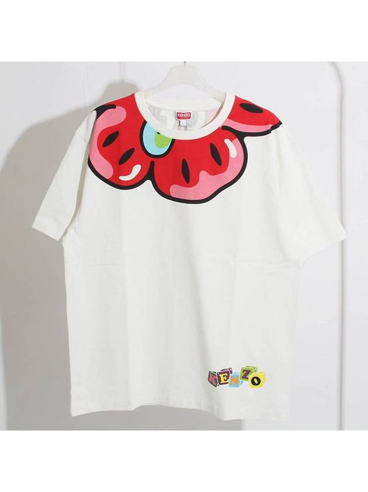 Men's Balk Boy Oversized Short Sleeve T-Shirt White - KENZO - BALAAN.