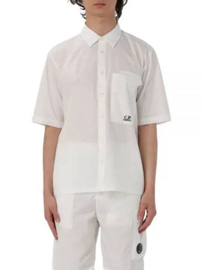 Cotton Popeline Short Sleeve Shirt White - CP COMPANY - BALAAN 2