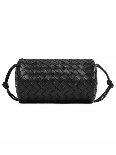 Intrecciato Leather Pouch Bag Black - BOTTEGA VENETA - BALAAN 2