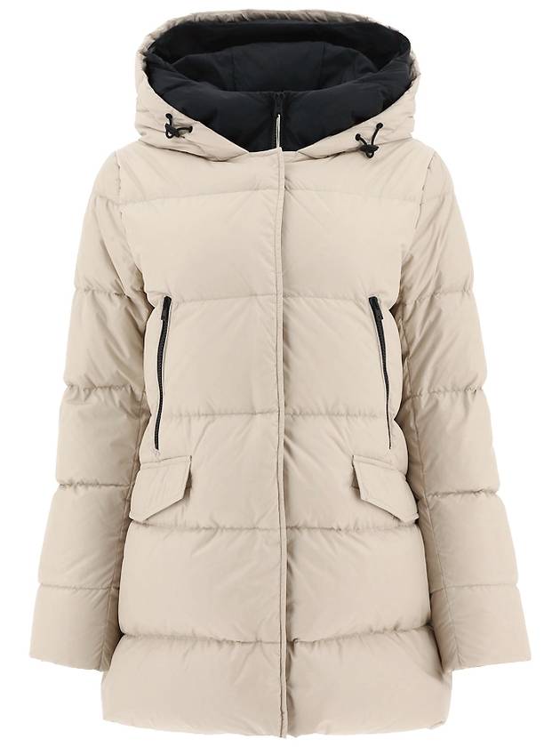 hooded padded coat ivory - HERNO - BALAAN.