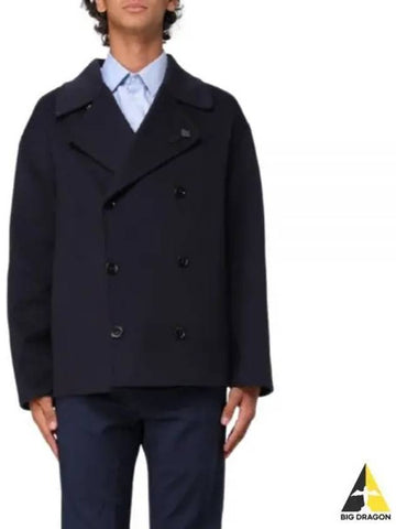 LARDINI IVNILSIVC63630 850 Fabric Double Breasted Coat - RVR LARDINI - BALAAN 1