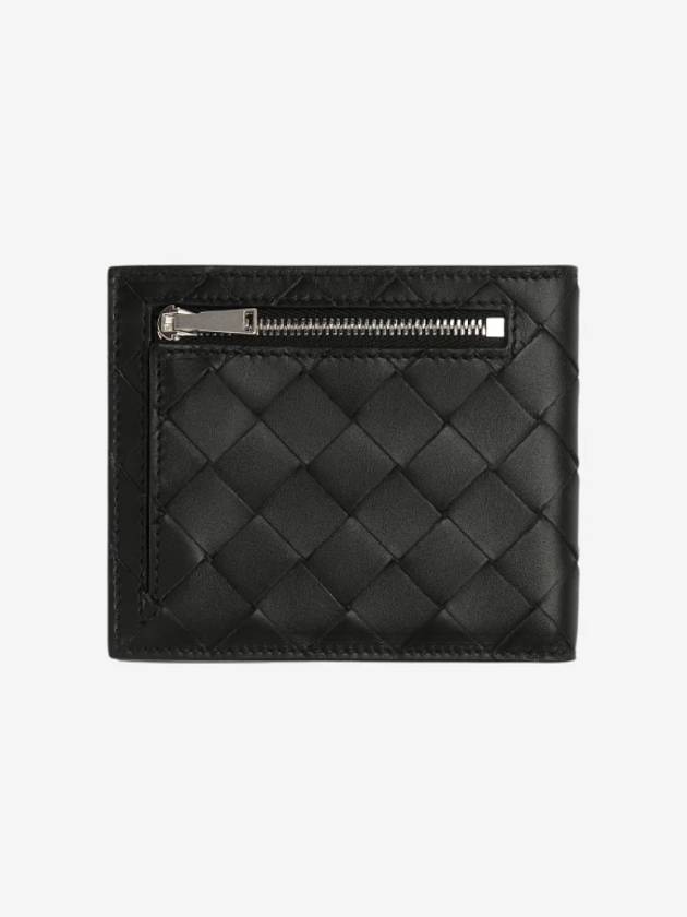 Intrecciato Leather Half Wallet Black - BOTTEGA VENETA - BALAAN 3