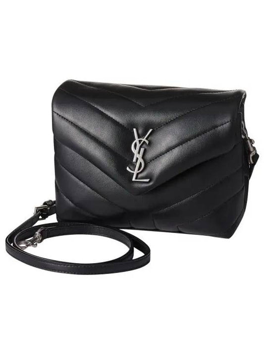 Toy Loulou Strap Shoulder Bag In Quilted Leather Black - SAINT LAURENT - BALAAN 2