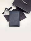 Saffiano Leather Silver Logo Card Wallet Navy - PRADA - BALAAN 6