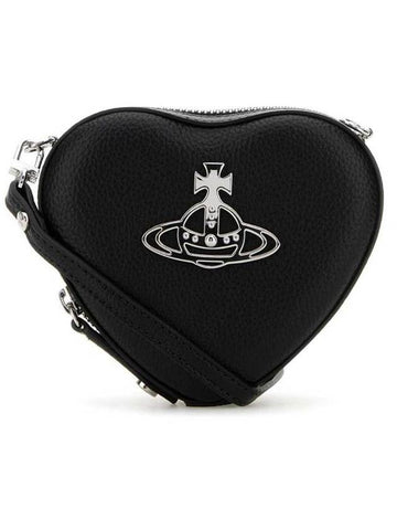 Logo Mini Heart Cross Bag Black - VIVIENNE WESTWOOD - BALAAN 1