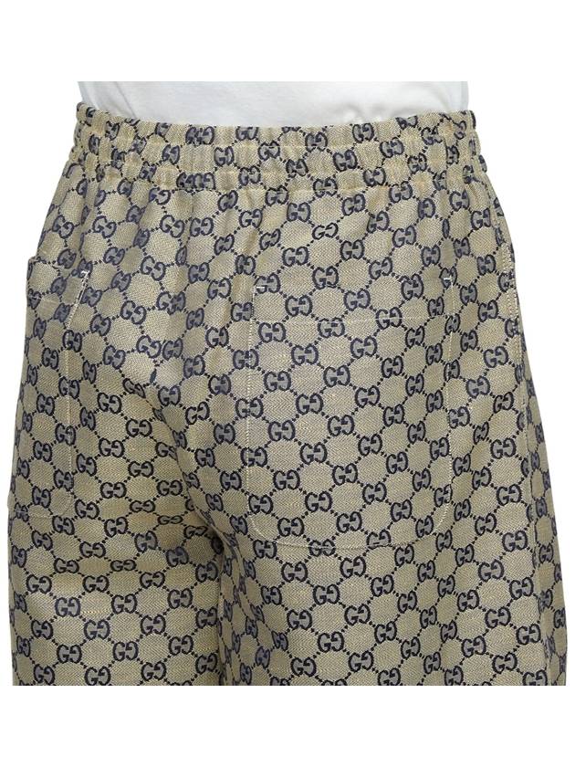 GG linen shorts beige - GUCCI - BALAAN 9