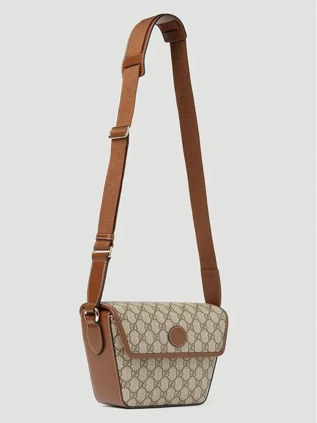 All Over GG Supreme Canvas Flap Cross Bag Beige - GUCCI - BALAAN 4