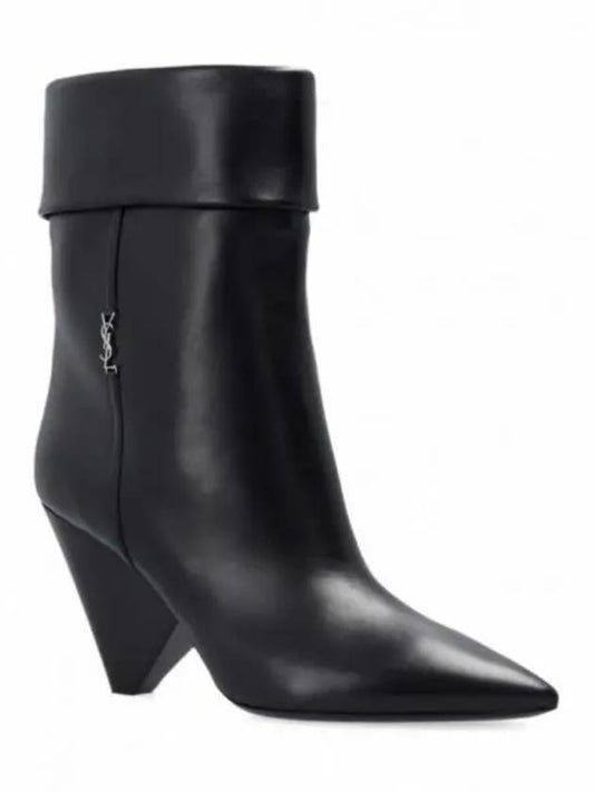 Nikki Ankle Middle Boots Black - SAINT LAURENT - BALAAN 2