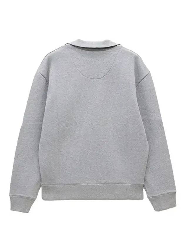 Fox Head Patch Half Zipper Sweatshirt Light Grey Melange - MAISON KITSUNE - BALAAN 7