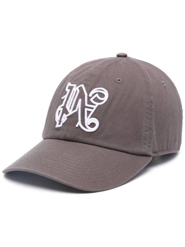 Embroidered Monogram Base Ball Cap Brown - PALM ANGELS - BALAAN 2