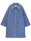 Wide Collar Quilted Padding Blue - GANNI - BALAAN 2