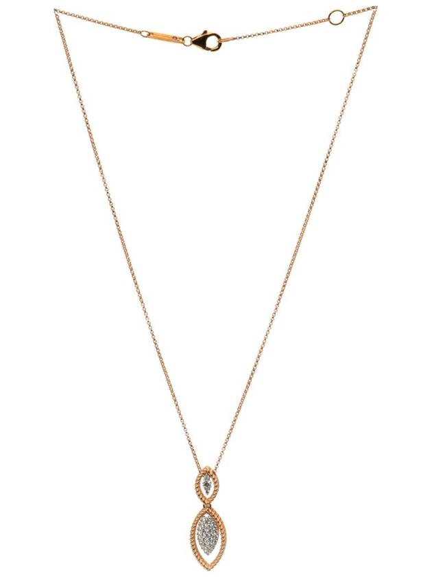 New Barocco 18K rose gold diamond pendant Italian chain necklace - ROBERTO COIN - BALAAN 5