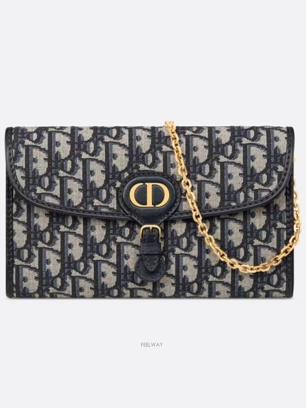 Bobby East West Chain Oblique Jacquard Pouch Bag Blue - DIOR - BALAAN 2