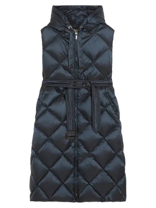 Women s TREGIL Quilted Belted Goose Down Vest Navy - S MAX MARA - BALAAN 2