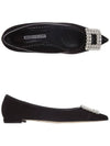 223 1576 0006 BLCK TUBERIAN Jewel Flat Shoes - MANOLO BLAHNIK - BALAAN 2